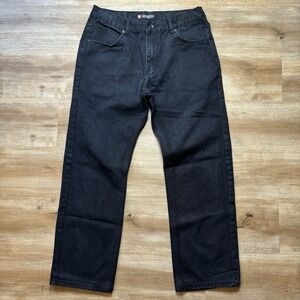 Southpole Jeans Mens 34x30 Black Straight Leg Denim Streetwear Skater Punk Y2K